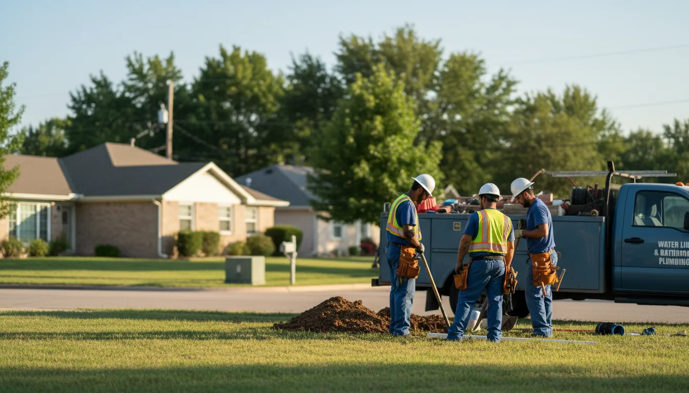 Residential water line and bathroom plumbing service in Adell, WI